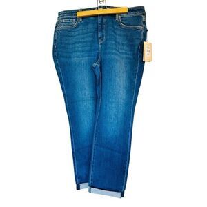 NYDJ Sheri Slim Ankle Cuffed Jeans Women's 14 Bluewell‎ 5-Pocket Style NWT